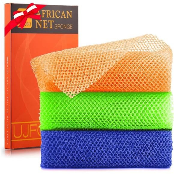 3Pcs African Bath Spong Exfoliating Shower Body Scrubber Back Scrubber Daily Use - Picture 1 of 7